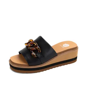 Alora Wedge Slide-Black
