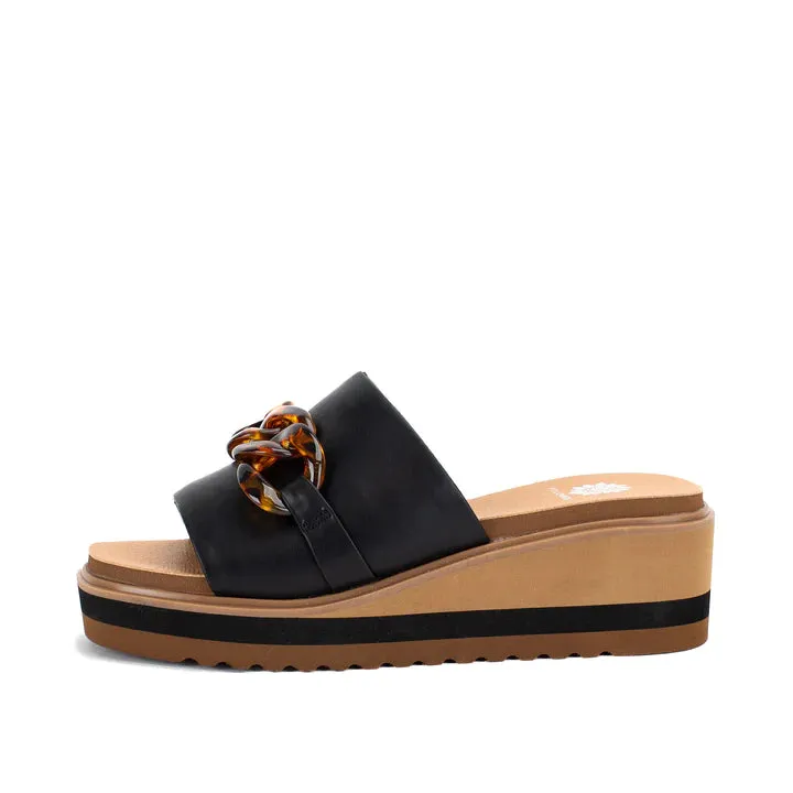 Alora Wedge Slide-Black
