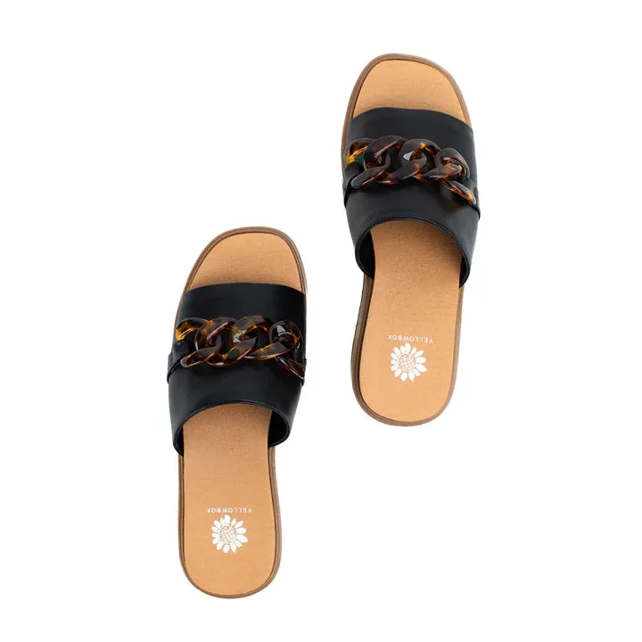 Alora Wedge Slide-Black