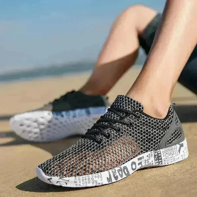 Casual Men's Shoes Breathable Sneakers Match Hollow Lace Board Shoes