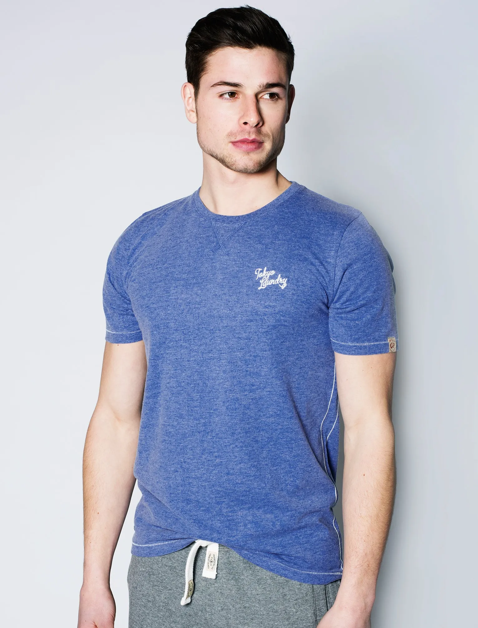 Essential Crew T-Shirt in Cornflower Blue Marl - Tokyo Laundry
