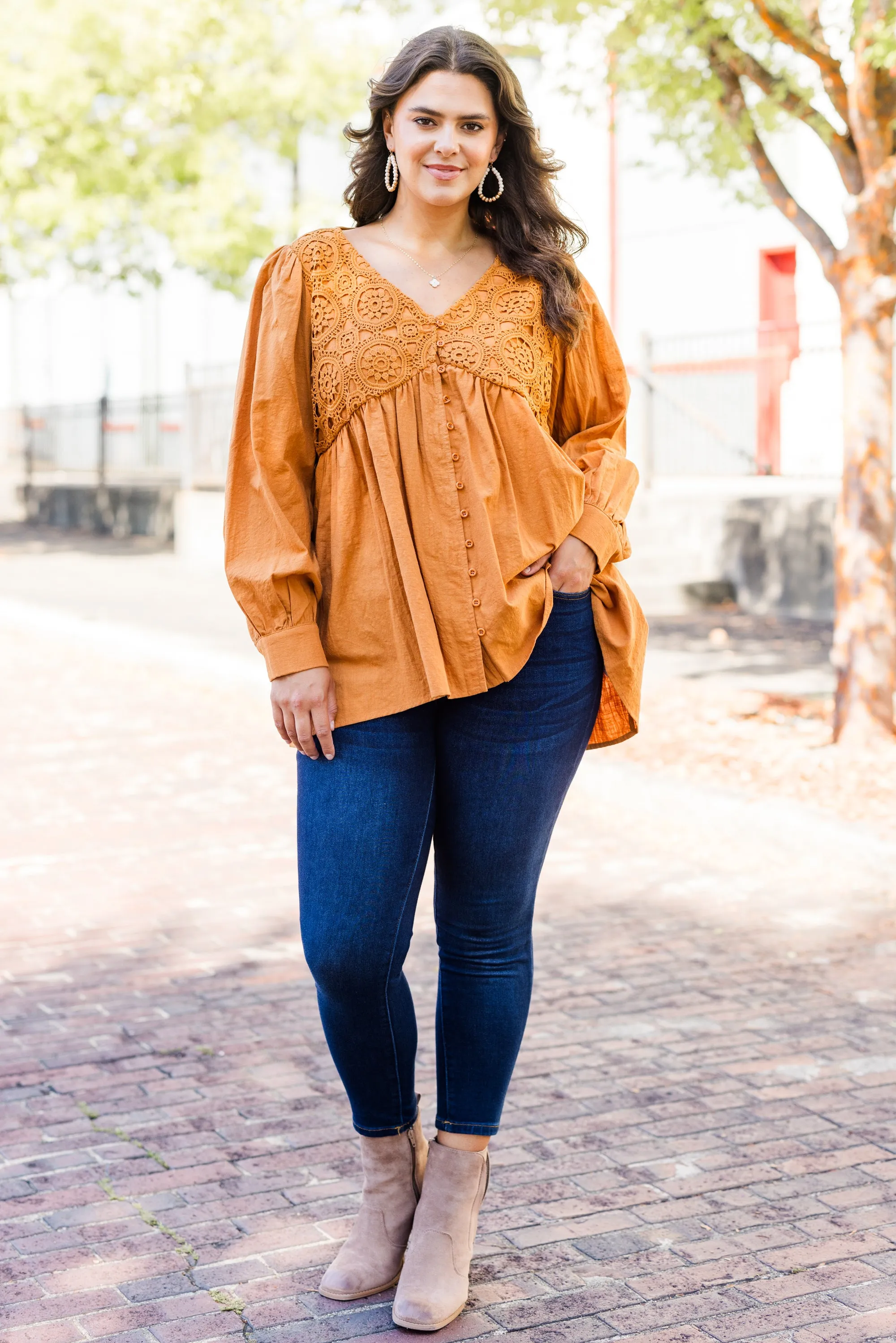 Fireside Stories Top, Orange