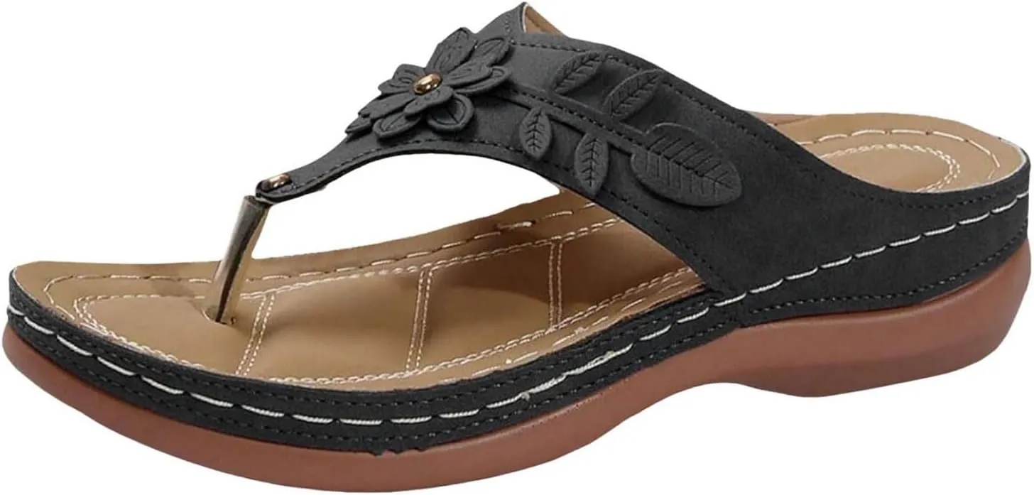 Flip Flops for Women 2025 Summer Beach Sandals Wedge Sandals for Women Comfortable Sandal with Arch Support Fashion Flip Flops Slip on Beach Dressy Sandal on Beach Trendy Shoes 2025