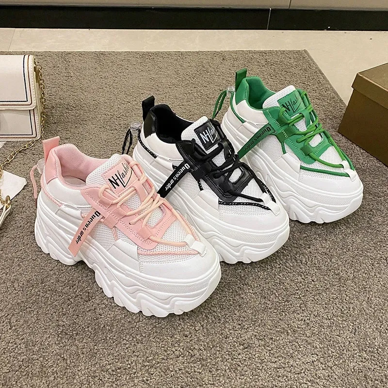 Joskaa 2024 New White Chunky Platform Sneakers