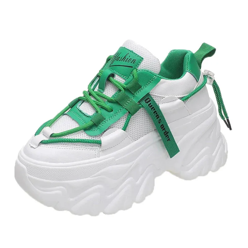 Joskaa 2024 New White Chunky Platform Sneakers
