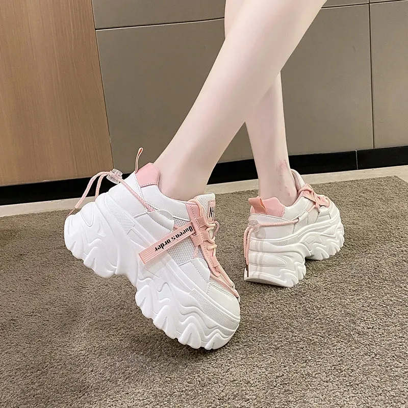 Joskaa 2024 New White Chunky Platform Sneakers