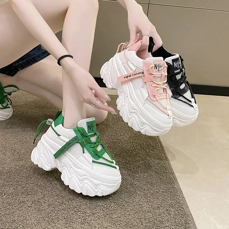 Joskaa 2024 New White Chunky Platform Sneakers