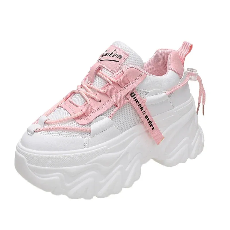Joskaa 2024 New White Chunky Platform Sneakers