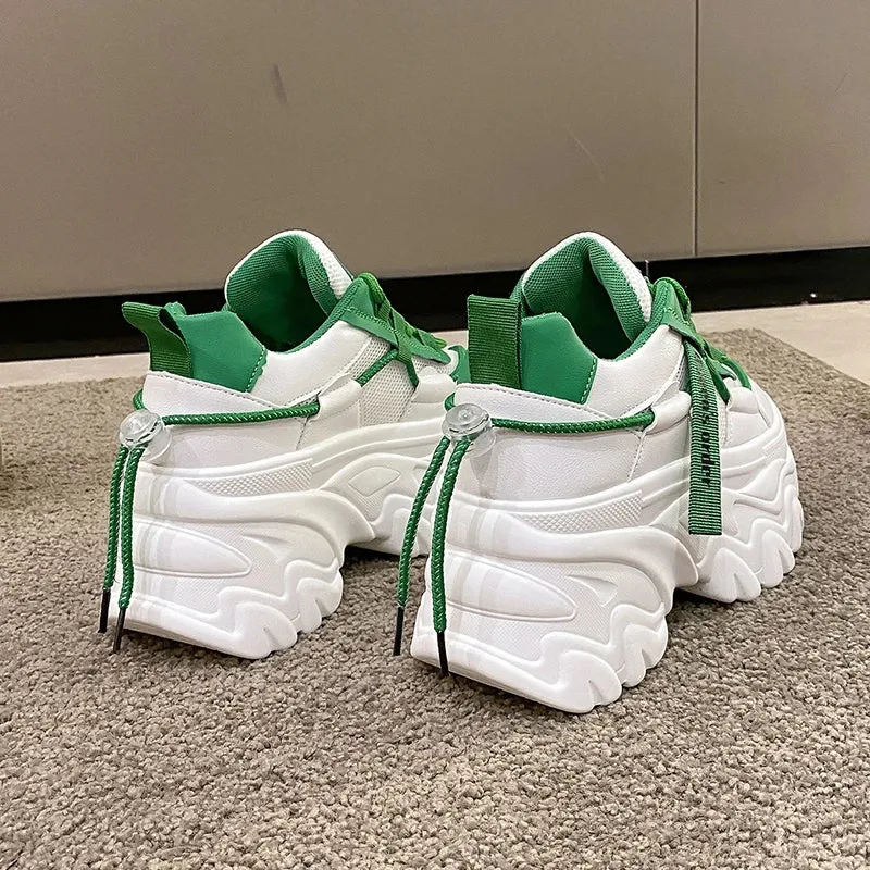 Joskaa 2024 New White Chunky Platform Sneakers