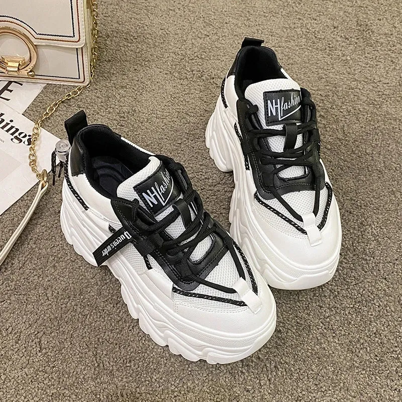Joskaa 2024 New White Chunky Platform Sneakers