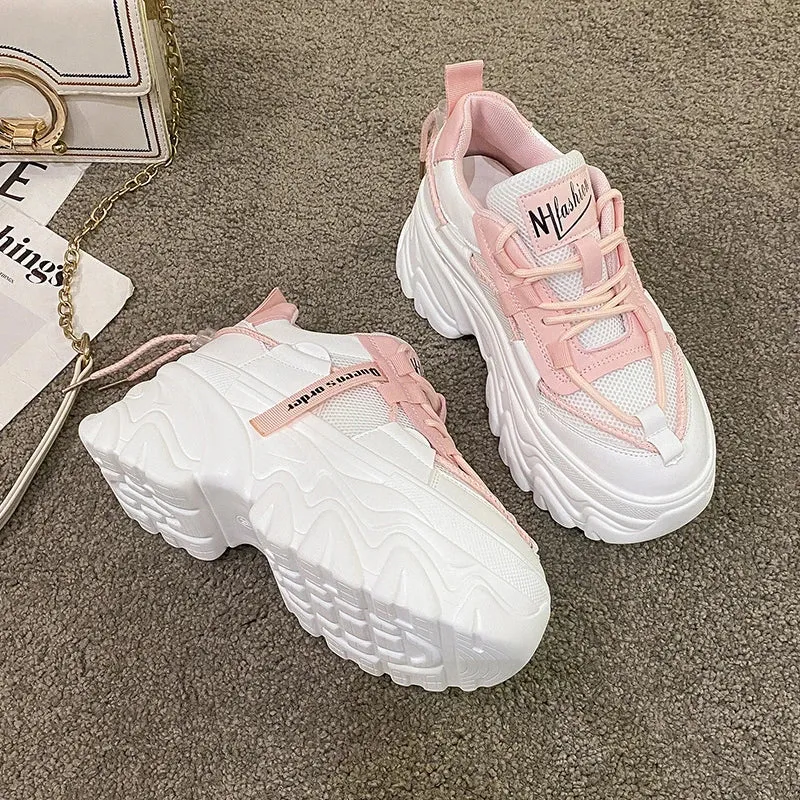 Joskaa 2024 New White Chunky Platform Sneakers