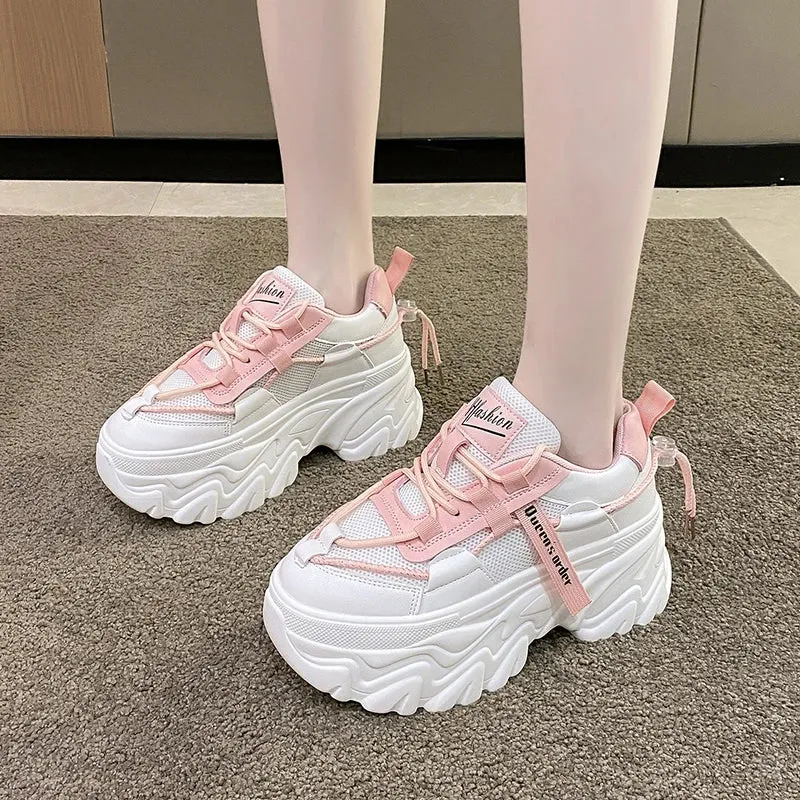 Joskaa 2024 New White Chunky Platform Sneakers