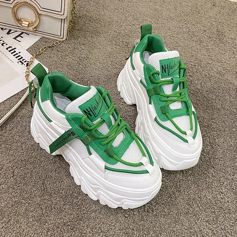 Joskaa 2024 New White Chunky Platform Sneakers