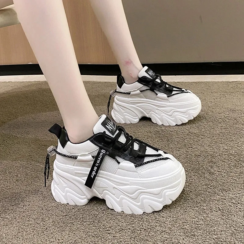 Joskaa 2024 New White Chunky Platform Sneakers