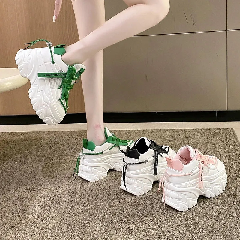 Joskaa 2024 New White Chunky Platform Sneakers