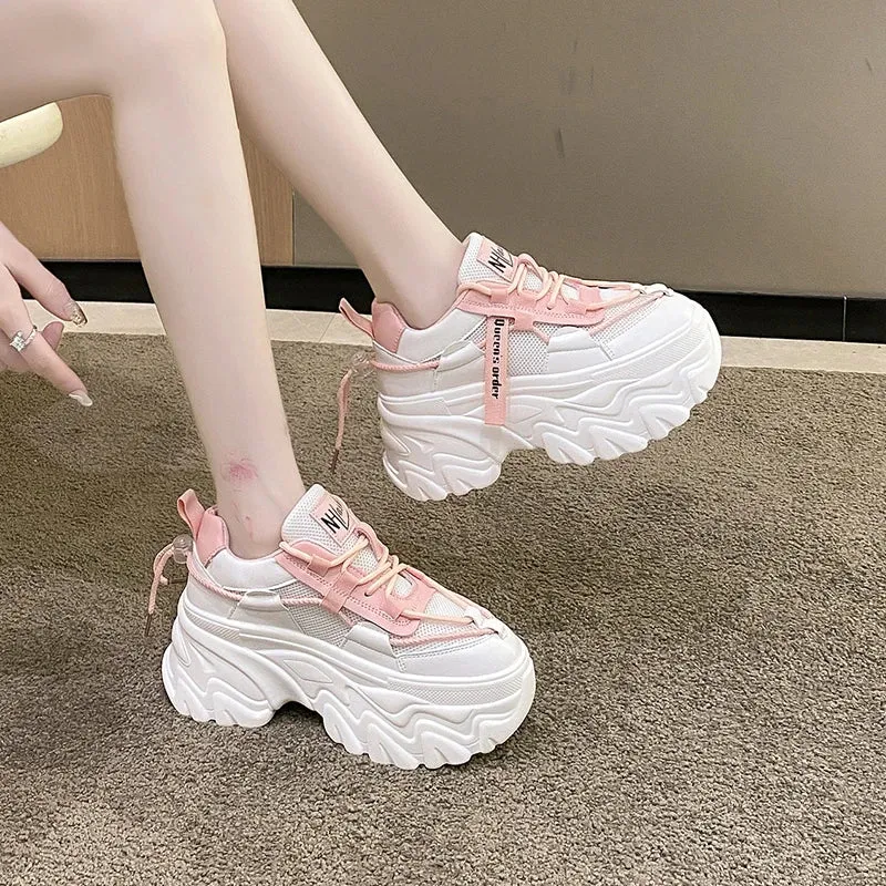 Joskaa 2024 New White Chunky Platform Sneakers