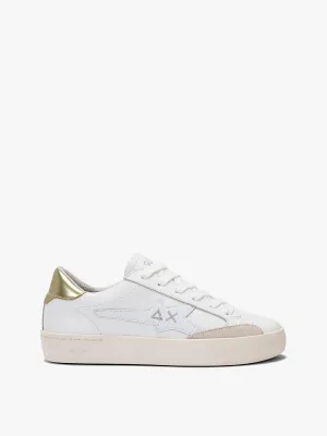 Katy leather - Bianco/oro