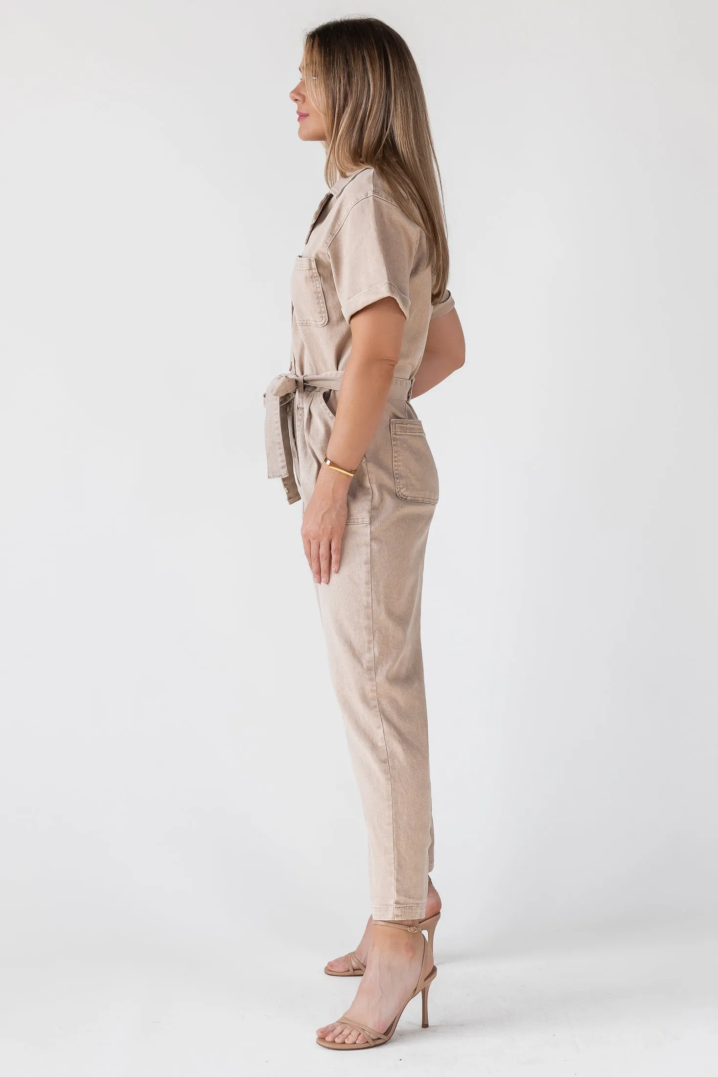 Kendall Khaki Washed Jumpsuit