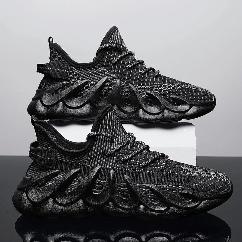Men's Boost Sneakers Fly Woven Breathable Casual Running Shoes