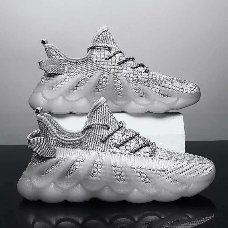 Men's Boost Sneakers Fly Woven Breathable Casual Running Shoes