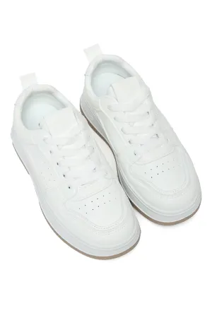 Minimalist Lace-Up Sneakers-White