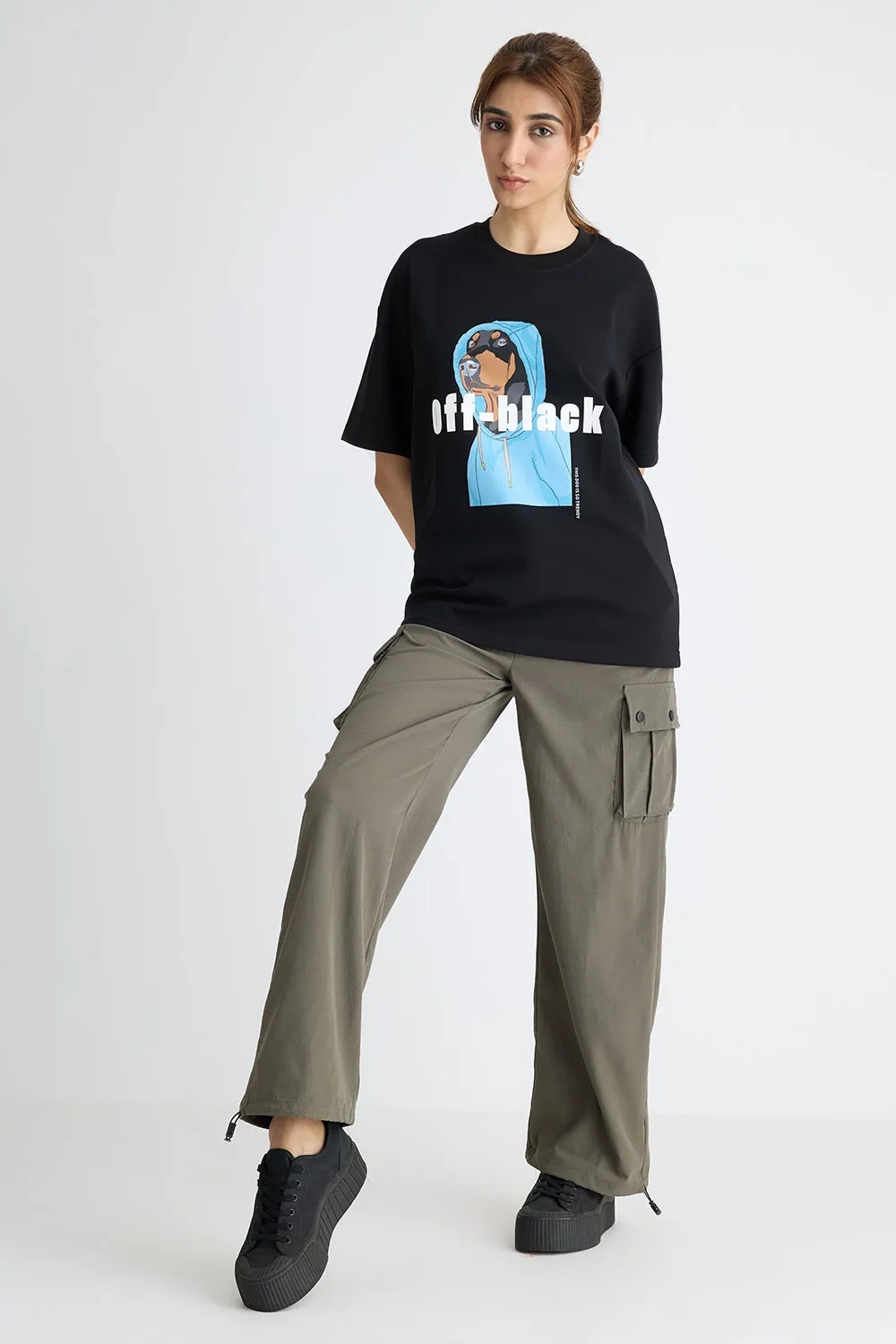 Off-Black Printed T-Shirt
