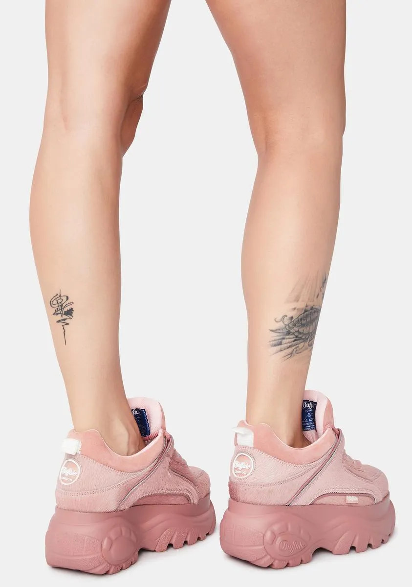 Pink Classic Low Fur Sneakers