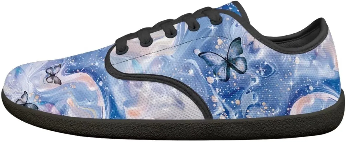 Sneakers for Women Minimalist Barefoot Shoes Low Top Casual Lace Up Walking Shoes Fashion Sneakers Anti Slip Road Running Athletic Footwear