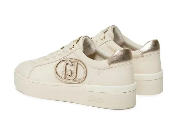 SNEAKERS SILVIA IN PELLE MAXI LOGO IVORY