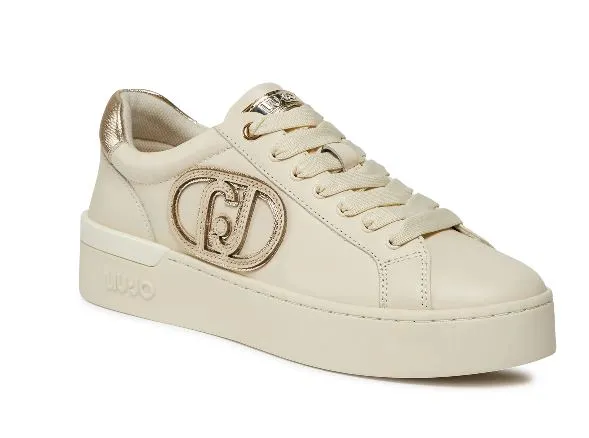 SNEAKERS SILVIA IN PELLE MAXI LOGO IVORY