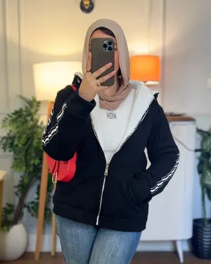 Striped Sherpa-Lined Jacket