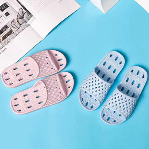 WOTTE Shower Sandals Women Quick Drying Bath Slippers Non Slip Dorm Shoes Size 8 Pink
