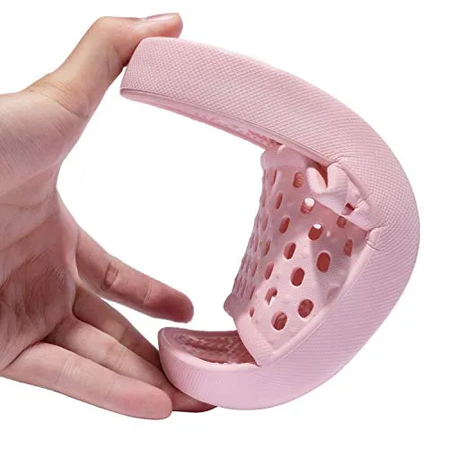 WOTTE Shower Sandals Women Quick Drying Bath Slippers Non Slip Dorm Shoes Size 8 Pink